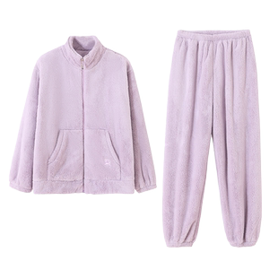 睡衣女士冬季珊瑚绒加厚加绒秋冬2025新款法兰绒冬天可外穿家居服
