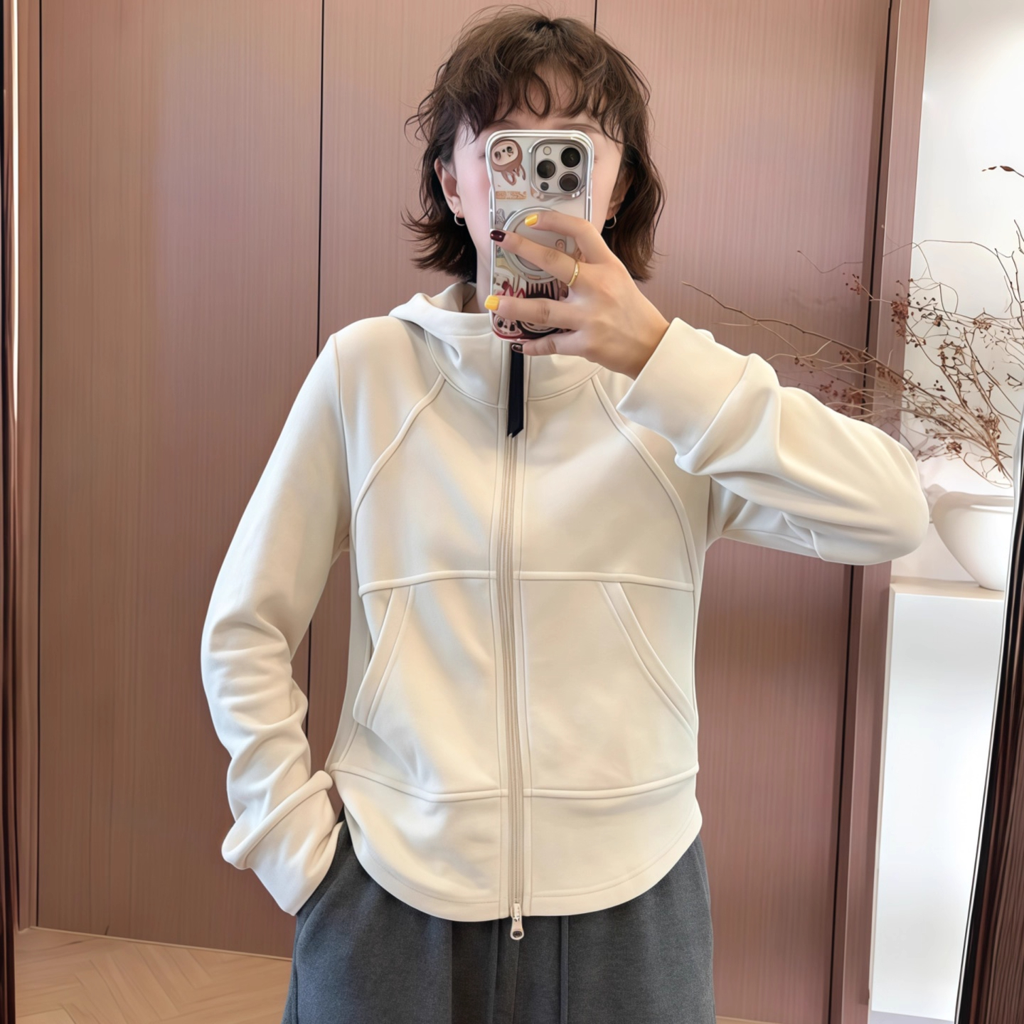 韩系加厚防风双拉链连帽卫衣女2025秋冬大码胖MM休闲显瘦开衫上衣