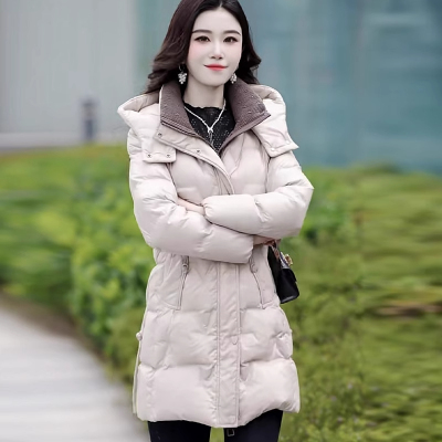 羽绒棉服外套女士秋冬季新款妈妈中长款夹棉大衣加厚保暖棉衣棉袄