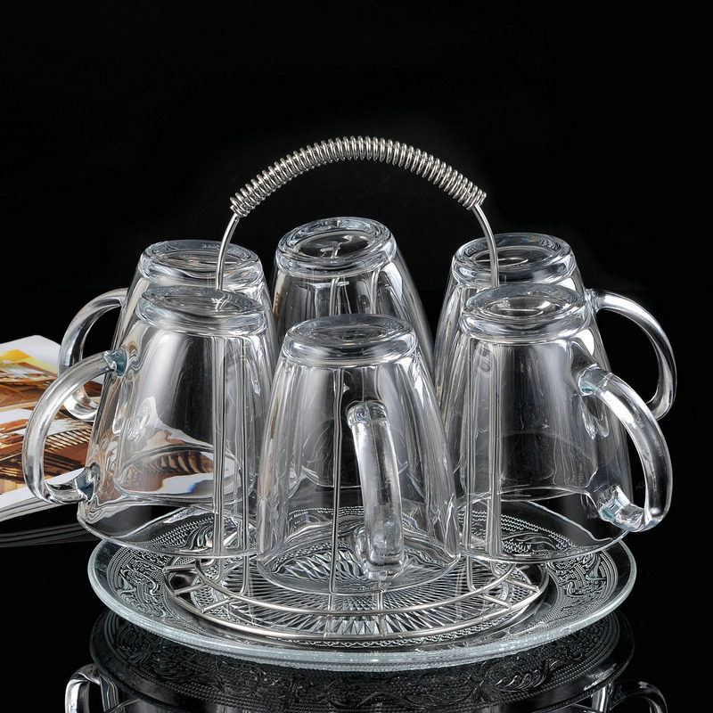 玻璃杯子家用大容量透明牛奶杯麦片杯带把水杯泡花茶燕麦杯啤酒杯