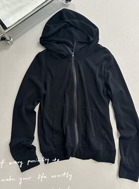 BOBO1972-通勤风冰丝连帽开衫垂感显瘦百搭防晒休闲短外套Y610363