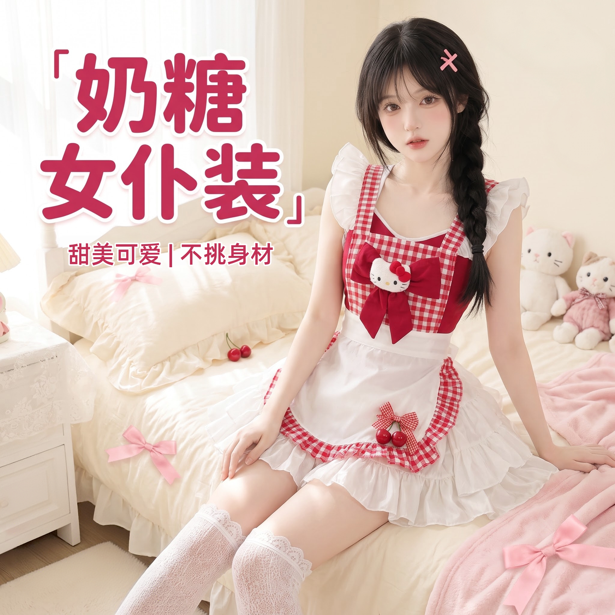 纯欲可爱奶糖女仆制服短裙