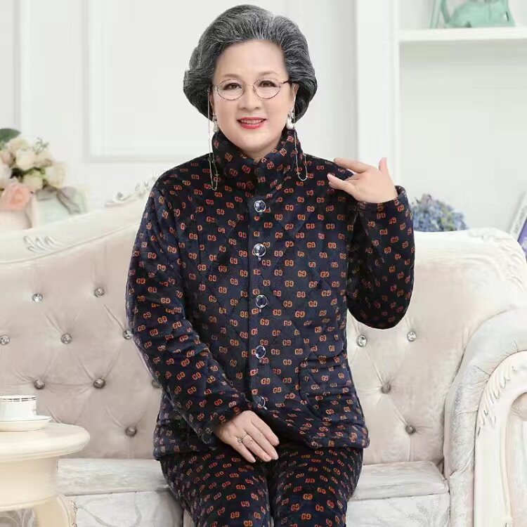 老太太冬天保暖居家睡衣女装时尚