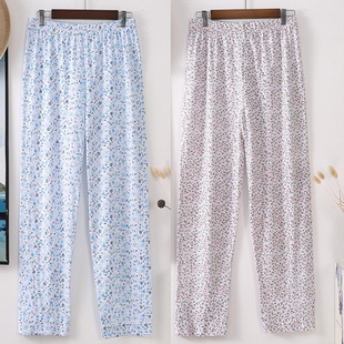女秋冬奶奶装 特大码 纯棉家居裤 长裤 200斤 老人薄款 老太太高腰睡裤