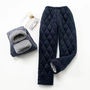 老人宽松棉裤 奶奶冬天加厚保暖睡裤 女外穿老太太珊瑚绒夹棉家居裤