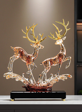 现代麋鹿摆件创意家居客厅电视柜酒柜工艺品玄关装饰开业礼物