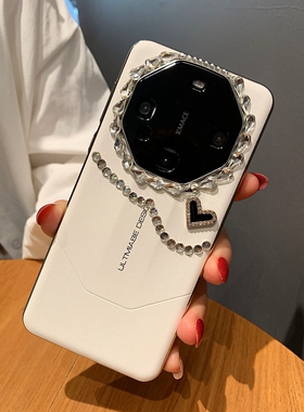 新款适用华为mate40rs保时捷手机壳水钻爱心黑色mate50/70pro秒变款全包摄像头奢华皮纹60RS非凡大师潮女款潮