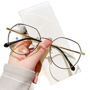 超轻纯钛近视眼镜女专业网上可配度数素颜眼睛框架复古大脸显瘦男