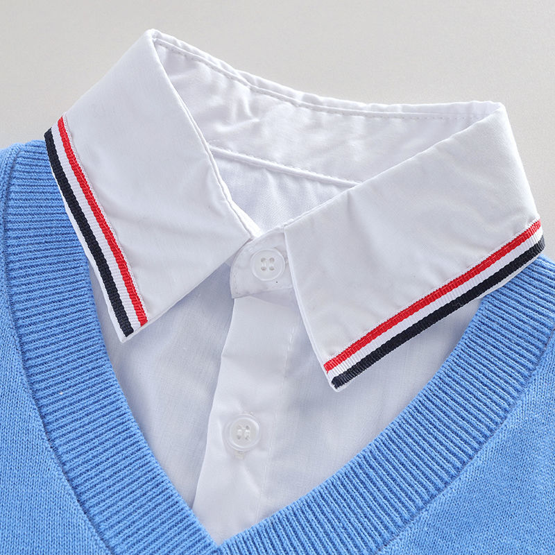 男童毛衣假两件2025春秋