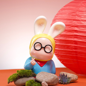 稀奇艺术《兔有爱》比心兔商店同款情侣爱情桌面客厅摆件创意礼品