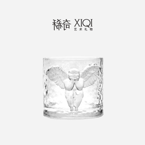 稀奇艺术天使浮雕厚底威士忌杯