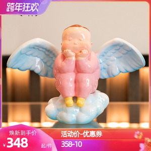 稀奇艺术梦想家客厅装饰桌面摆件天使雕塑办公室少女心可爱现代