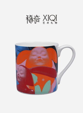 稀奇艺术《我看到了幸福》家用陶瓷把手马克水杯子礼品盒装