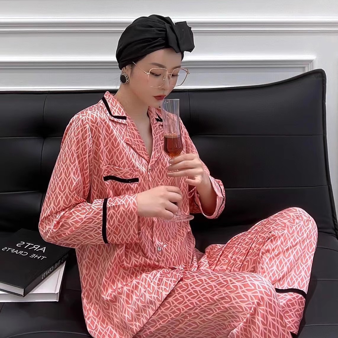 2025新款夏天睡衣女春秋款长袖冰丝高级感网红风家居服套装可外穿