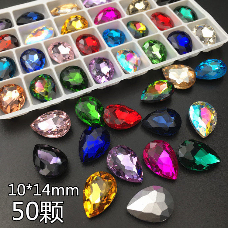 10*14mm水滴尖底玻璃水晶钻异形钻diy手机壳手工贴钻饰品材料配件