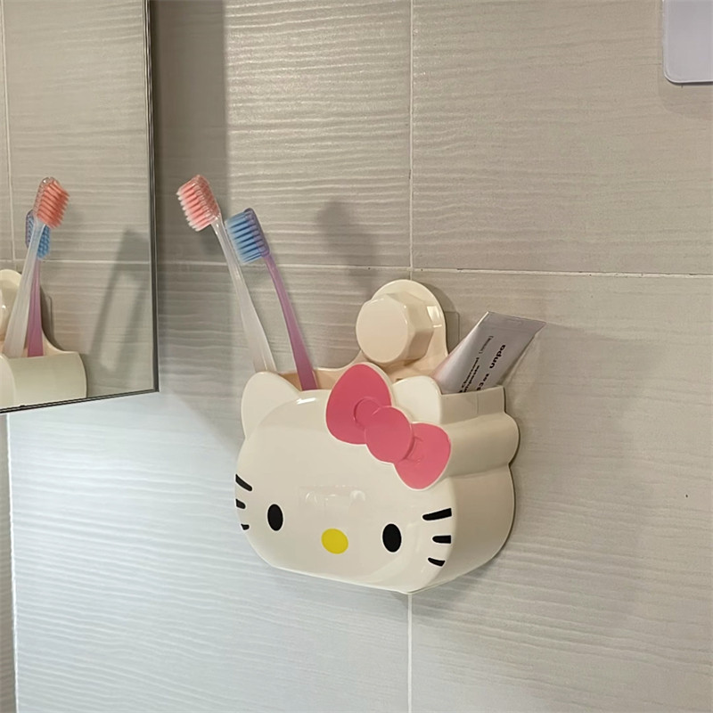 【新家的100个快递】hellokitty浴室放牙刷牙膏置物架免打孔壁挂