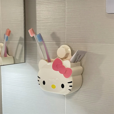 【新家的100个快递】hellokitty浴室放牙刷牙膏置物架免打孔壁挂