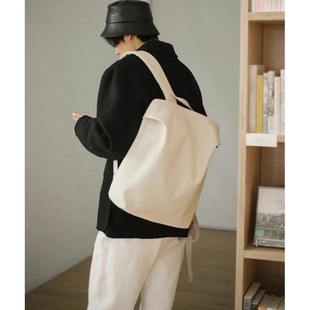 2024新款纯色背包男女大容量书包14寸16寸电脑包双肩包轻薄旅行包