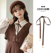 jk手打系带领结女衬衫 领口装 饰蝴蝶结飘带丝带衬衣衣领百搭配饰品