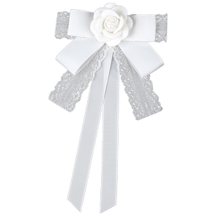 领结女士学生演出山茶花韩版领花白色衬衫裙子外套胸针蝴蝶结配饰