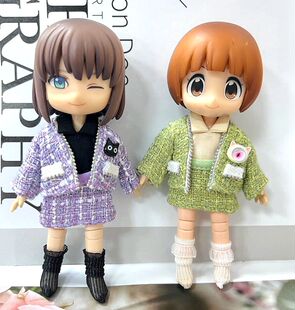 ob11娃衣gscp9molly娃衣胸针ufdoll小香风外套包裙12分娃衣裙子