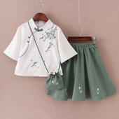 儿童汉服男童中国风唐装 六一幼儿园演出服 女童民国舞蹈小学生夏季