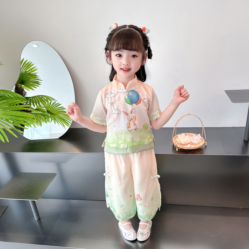 女童汉服夏季新款中式国风连衣裙唐装