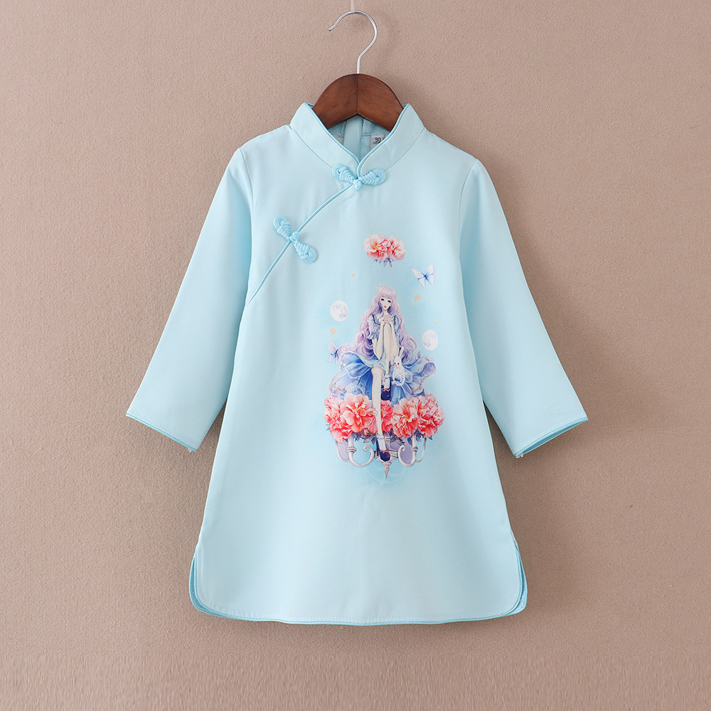 2024春季长袖演出服装裙子 旗袍