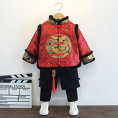 宝宝周岁礼服新年装 男宝抓周服 拜年服男童加厚中国风复古春秋唐装