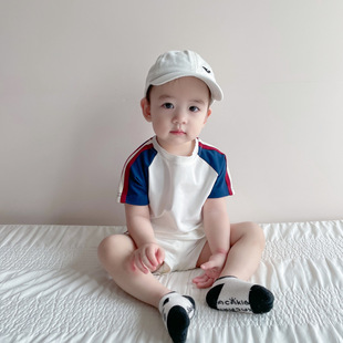 夏季婴儿衣服运动服套装0一1岁分体2短袖3小童男女宝宝纯棉二件套