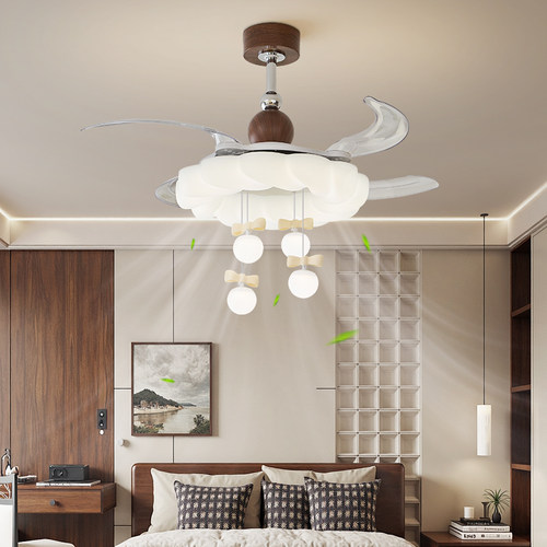 中古风卧室儿童房护眼风扇灯新款