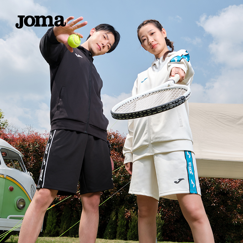 Joma荷马春夏新款针织时尚卫衣男女跑步运动拉链长袖连帽外套