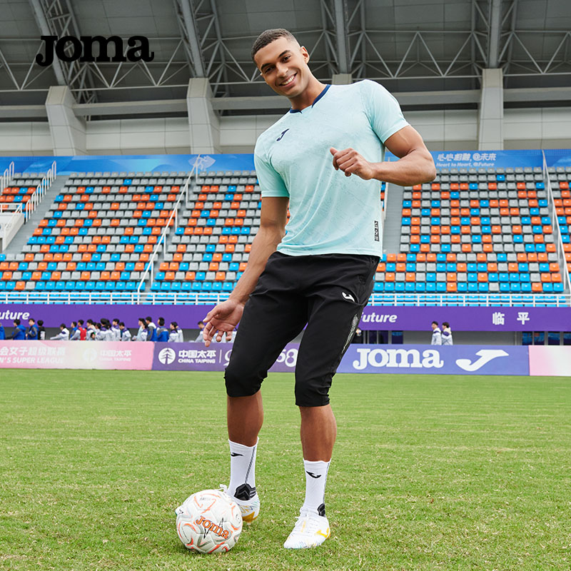 Joma25年新款足球訓練梭織彈力七分褲男跑步健身訓練彈力運動褲