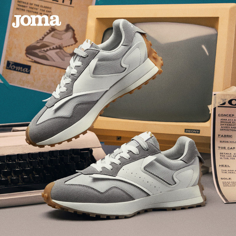JOMA荷马211系列情侣款2022新款耐磨休闲鞋增高复古慢跑鞋运动鞋