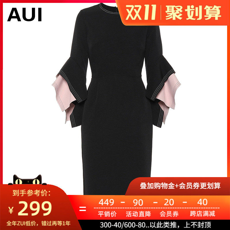 欧洲站裙子女2020年春装新款欧美风女装欧货潮时尚洋气黑色连衣裙