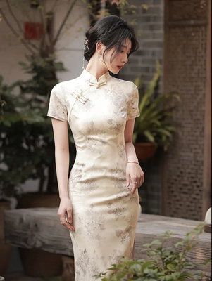 夏季短袖旗袍显瘦气质连衣裙女