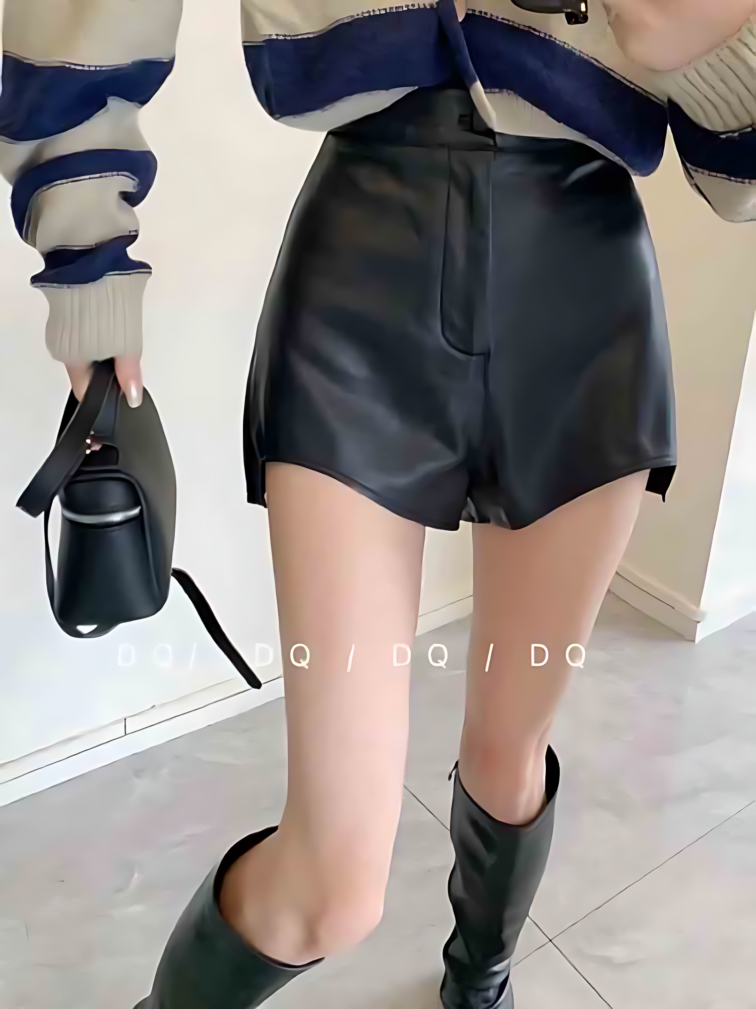 高腰韩系不规则短裤A字