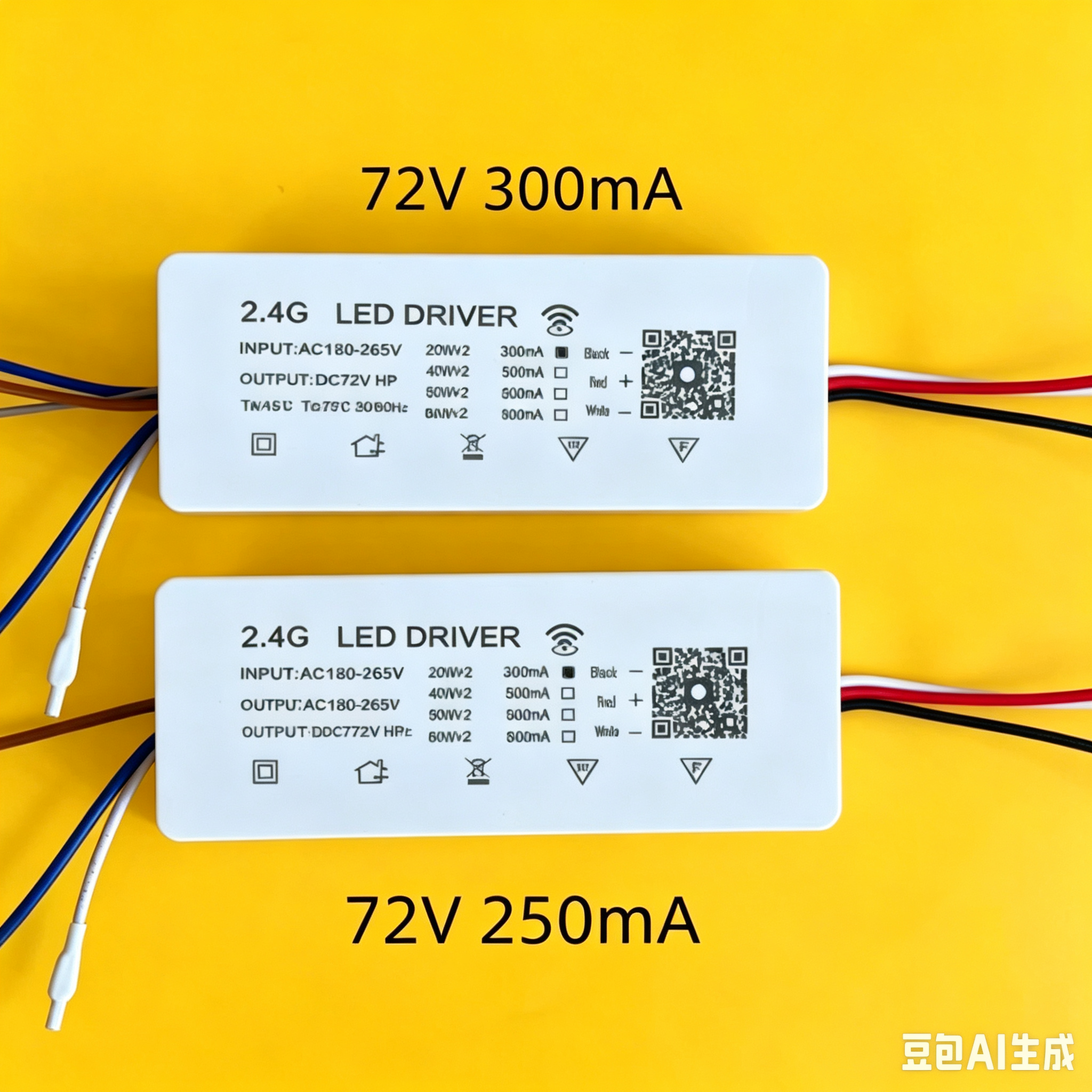 72v北欧吊灯LED镇流器变光调光器三线双色并联电源水晶灯驱动方壳