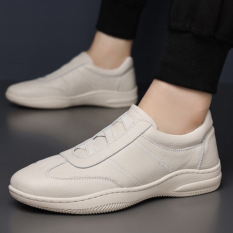 头层牛皮夏季新款男士休闲鞋真皮透气男款皮鞋百搭小白鞋男鞋鞋子