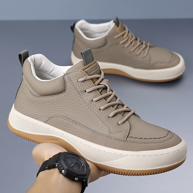 头层牛皮冬季新款高帮男式棉鞋真皮加绒加厚保暖休闲男款男鞋鞋子