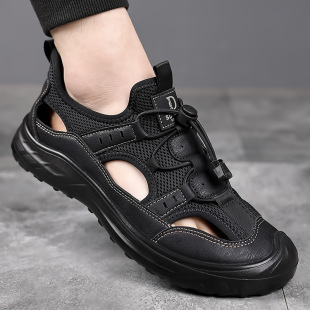 新款透气男鞋凉鞋男士休闲鞋夏天镂空户外溯溪沙滩洞洞涉水鞋