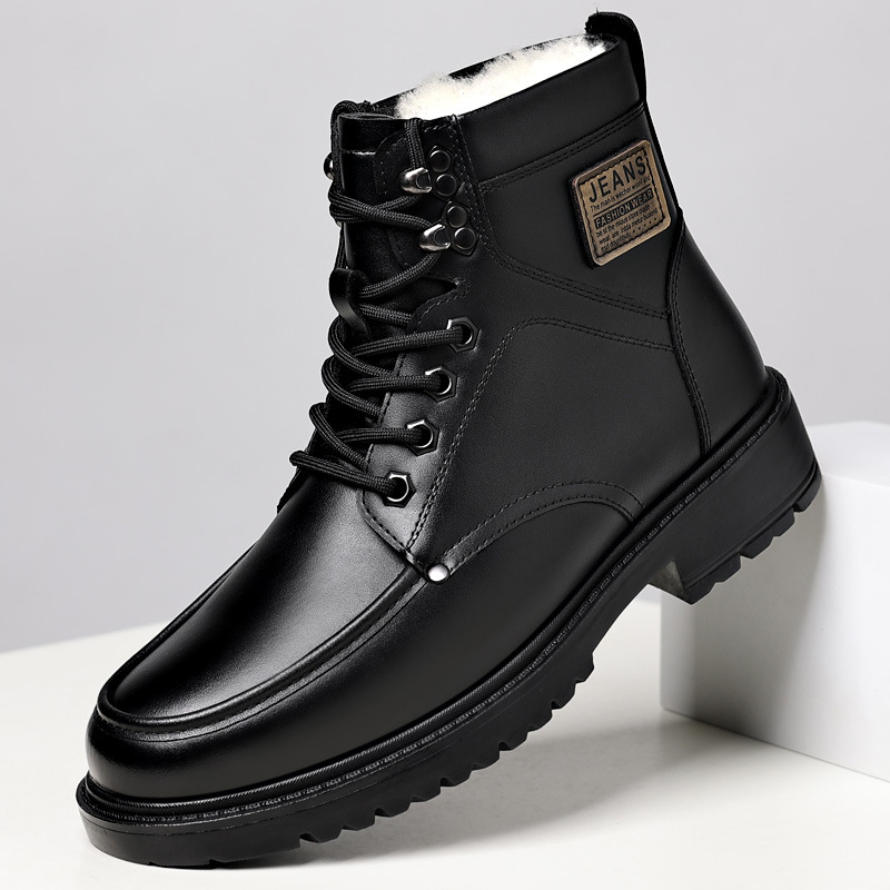 棉靴2025冬季新款男加绒保暖棉鞋男士户外休闲皮鞋潮流高帮马丁靴