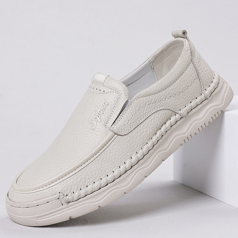 皮鞋爆款2026新款秋冬透气真皮男款牛皮男士商务休闲中年男爸爸鞋