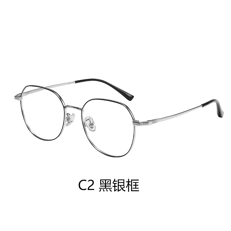 万新镜片超轻钛架复古圆框