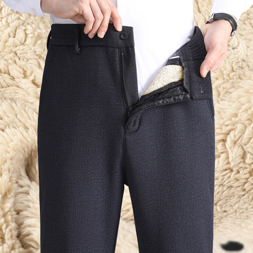 爸爸加绒裤冬季加绒棉裤子男