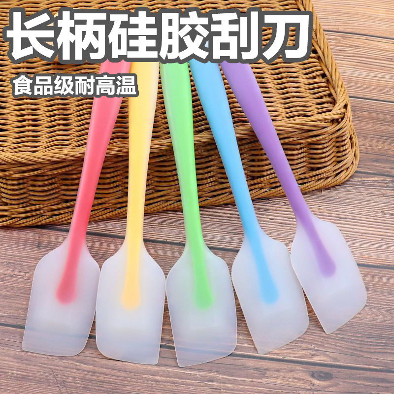 长柄刮刀硅胶一体式透明食品级奶油蛋糕抹刀搅拌刮铲厨房烘焙工具
