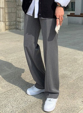 垂感西裤男直筒宽松休闲长裤百搭春季裤子韩版潮流阔腿拖地西装裤