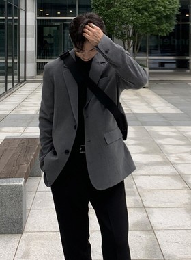 春秋韩版西装外套男高级感痞帅INS小西服套装宽松商务休闲正装潮