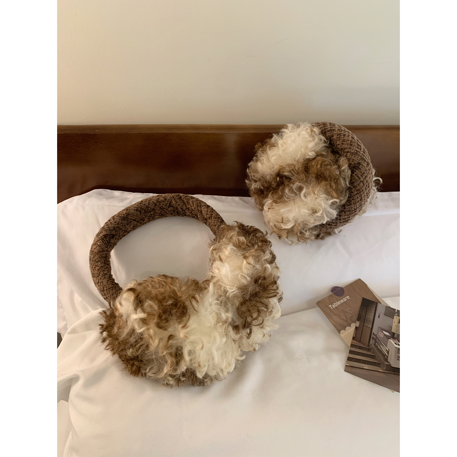 卷卷毛绒耳罩秋冬耳包耳暖