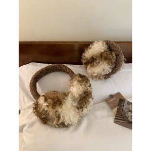 馨帮帮 可爱卷卷毛绒耳罩时尚百搭头饰骑行防冻保暖耳包耳暖女冬